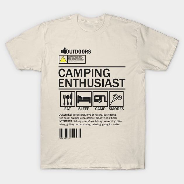 Camping Enthusiast T-Shirt by hoddynoddy